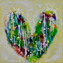 abstract rainbow watercolor ink splashy heart with drips 