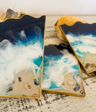 Coasters #93 - Triangle agate Epoxy set of 4 - Sold