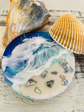 Coasters #88- Ocean Round Epoxy with feet - set of 2 - Sold