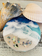 Coasters #88- Ocean Round Epoxy with feet - set of 2 - Sold
