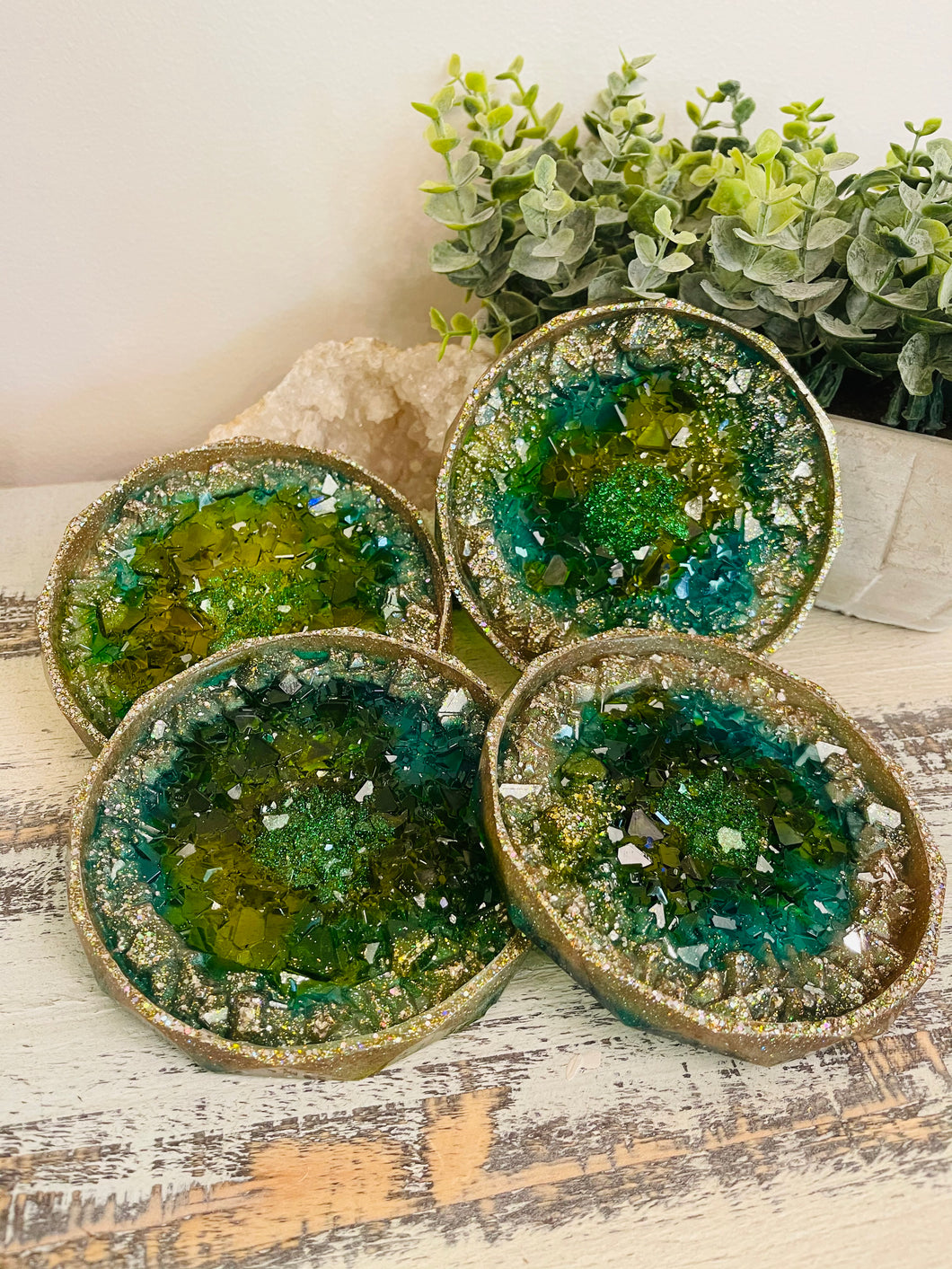 Coasters #75- Crystal Epoxy set of 4 - Sold