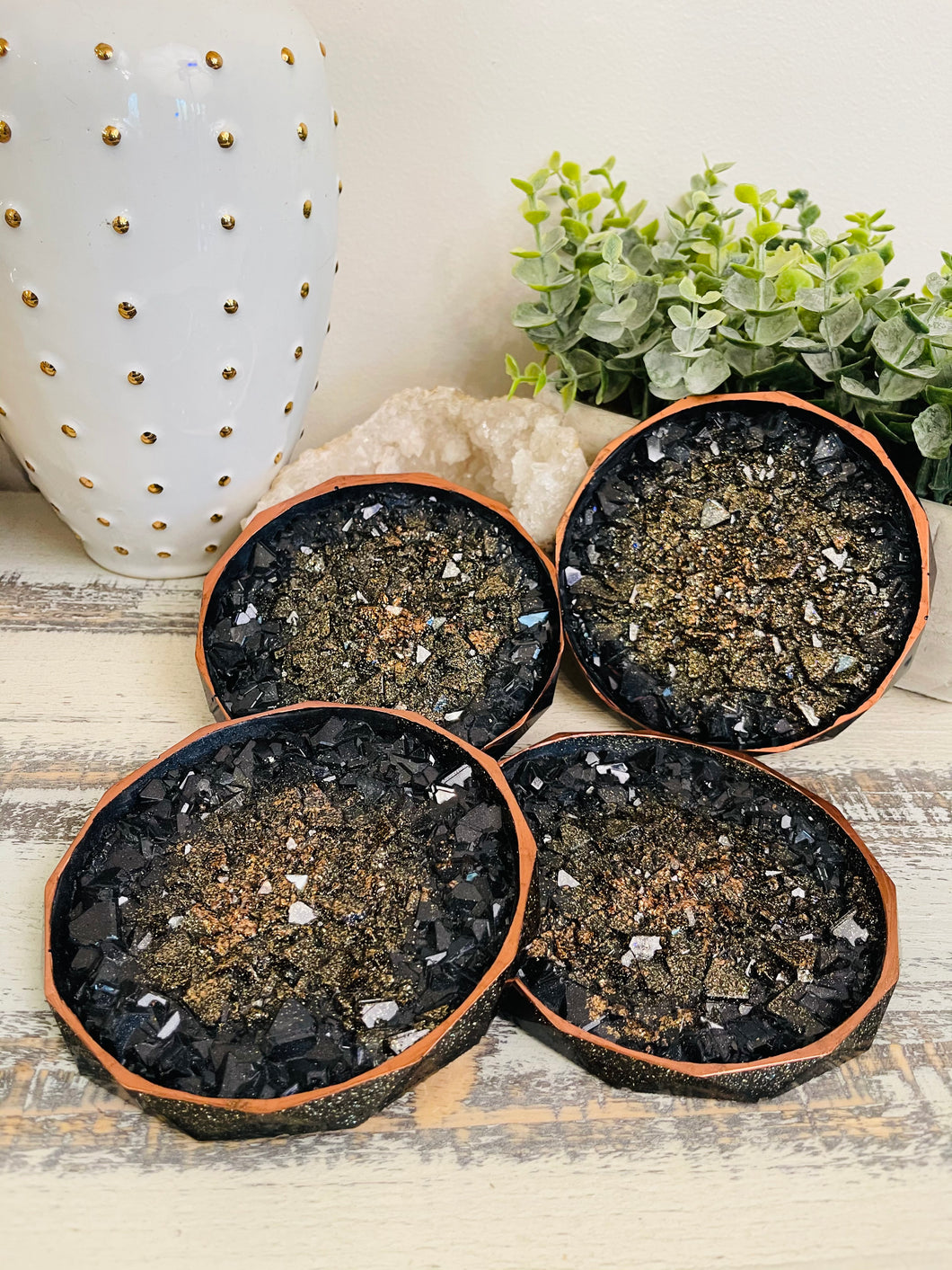 Coasters #79- Crystal Epoxy set of 4 - SOLD