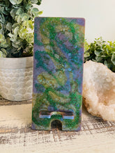 Phone Stand 13 - Teal and Lavender with Glitter - SOLD