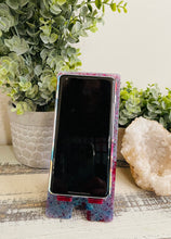 Phone Stand 16 - Crimson and Blue with Blue Color Shift pigment - SOLD