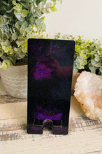 Phone Stand 23 - Black and Purple with Glitter and Gold Phone Holder - SOLD