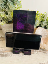 Phone Stand 23 - Black and Purple with Glitter and Gold Phone Holder - SOLD