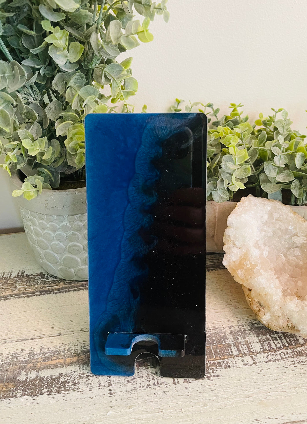 Phone Stand 26 - Black and Blue Teal Carolina Panthers Phone Holder