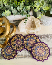 Coasters Flower #92- Crystal Epoxy set of 4 - Sold