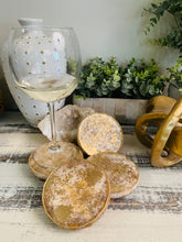 Coasters #86- Round Epoxy with feet - set of 4~ Sold