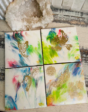 Coasters #96- Square Epoxy set of 4 - SOLD