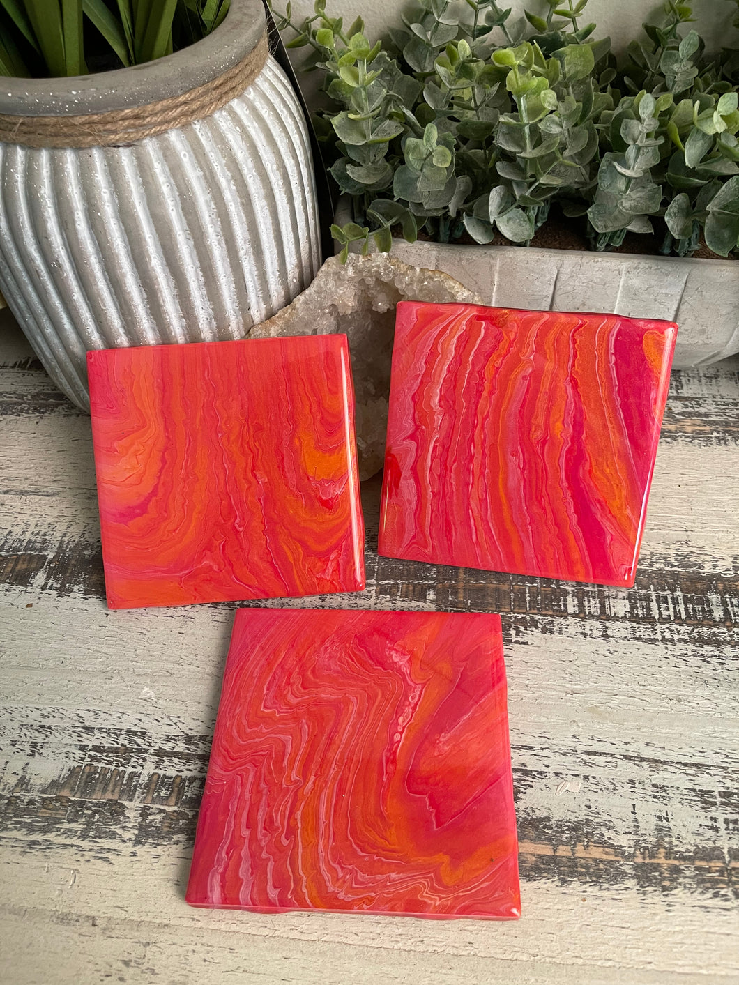 Coasters #99- Square Epoxy set of 3
