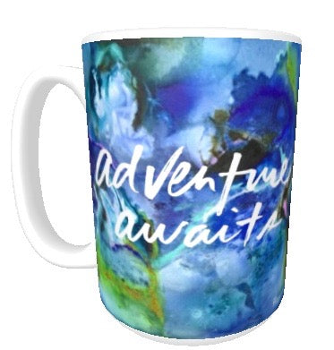 15oz art ceramic coffee mug adventure awaits