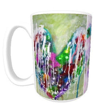15oz ceramic art mug. Water color heart images.