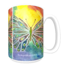 15oz ceramic art mug vibrant rainbow butterfly