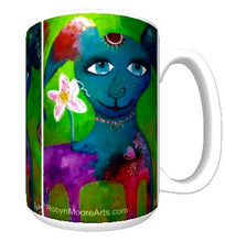 15oz ceramic art mug colorful whimsical dog