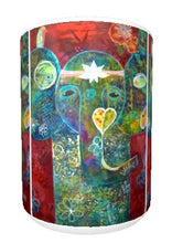 15oz ceramic art mug abstract vibrant colorful elephant
