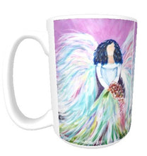 15oz ceramic art mug. soft pastel bridal angel