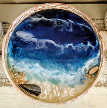 abstract shell ocean resin tray with shells