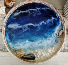 abstract shell ocean resin tray with shells