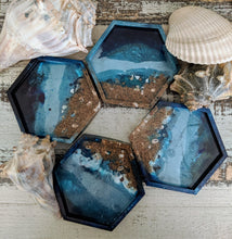 Coasters #2 - Octagon Epoxy set of 4 - Sold