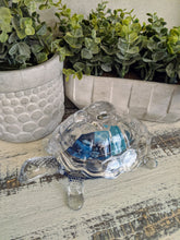crystal turtle dish with ocean scene in bottom