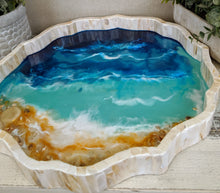 shell ocean tray in blue and teal