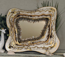 gold and white resin geode inspired painting
