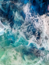 close up abstract shell ocean resin tray with shells