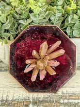 Ring Dish - Octagon Burgundy Crystal Cluster