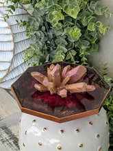 Ring Dish - Octagon Burgundy Crystal Cluster