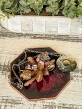 Ring Dish - Octagon Burgundy Crystal Cluster