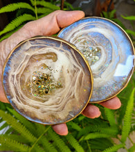 Coasters #59- Round Epoxy with feet - set of 2 - Sold