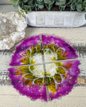 Coasters #57 - Triangle agate Epoxy set of 4 - SOLD