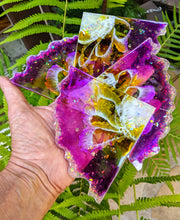 Coasters #57 - Triangle agate Epoxy set of 4 - SOLD