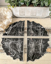 Coasters #54 - Triangle agate Epoxy set of 4