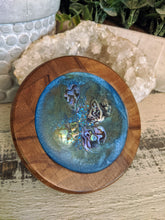 Coasters #51- Round Acacia Wood w/ holder - Epoxy set of 6