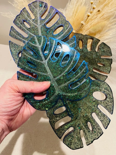 Coasters #113- Monstera Leaf Epoxy set of 4