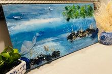 “Left side view of Coastal landscape artwork”