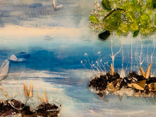 “Close-up view of trees of Coastal landscape artwork”