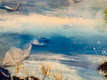 “Close-up of birds of Coastal landscape artwork”