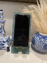 Phone Stand 28 - Blue and Green Glitter Phone Holder - SOLD