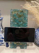 Phone Stand 28 - Blue and Green Glitter Phone Holder - SOLD