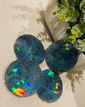 Coasters #118- Rainbow Prism Epoxy set of 4 - SOLD
