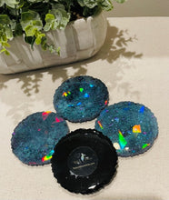 Coasters #118- Rainbow Prism Epoxy set of 4 - SOLD