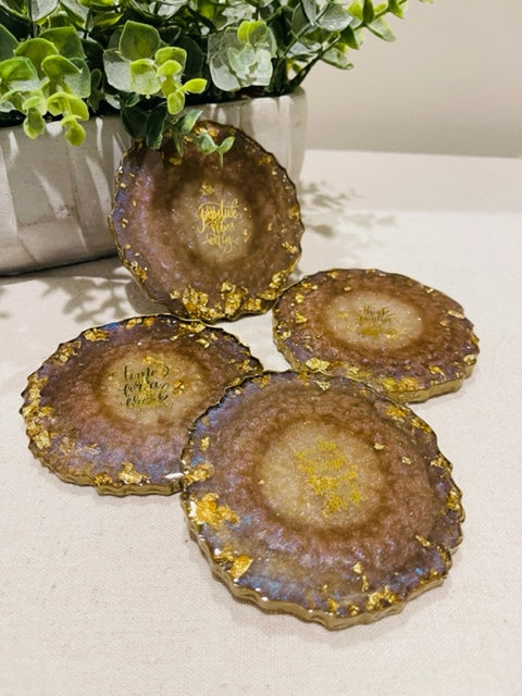 Coasters #121- Epoxy set of 4