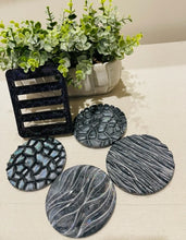 Coasters Set #126 - Epoxy set of 4 w/holder