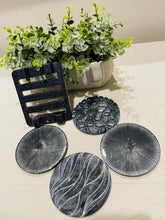 Coasters Set #126 - Epoxy set of 4 w/holder