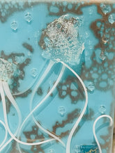 Close-up of Jellyfish artwork showing strips of thin glass