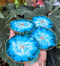 Coasters #70- Agate Epoxy set of 4 - SOLD