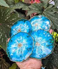 Coasters #70- Agate Epoxy set of 4 - SOLD